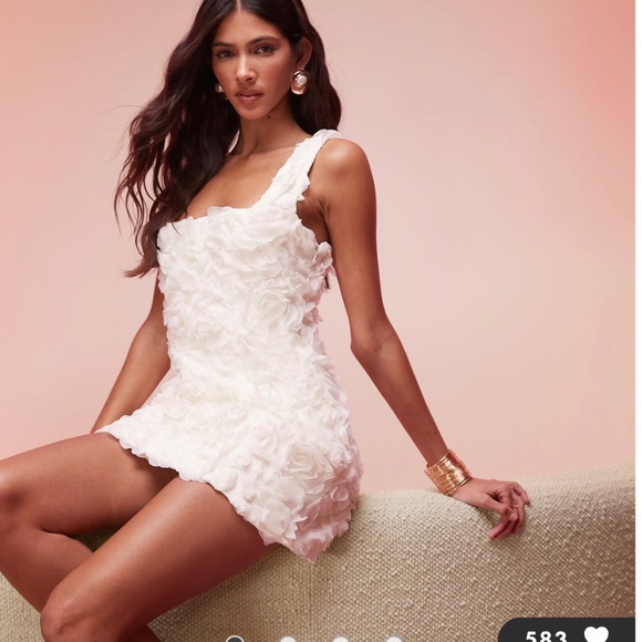 Oh Polly Dresses & Skirts - Oh Polly Posy floral-applique corset mini dress off white